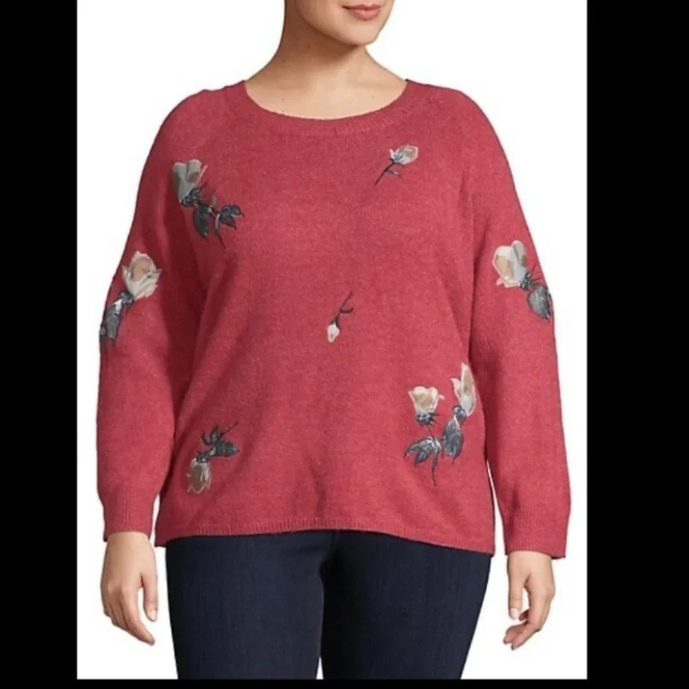 Gabrielle Molly Bracken Floral Ribbed Sweater